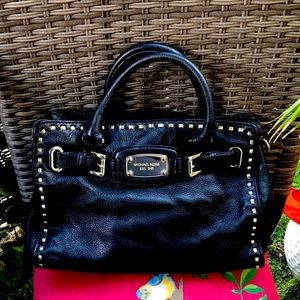 Michael Kor Black black with part chain and leather shoulder strap